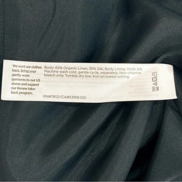 Eileen Fisher Large Linen Silk Satin Round Neck Open Jacket Deep Adriatic Blue - Picture 16 of 16